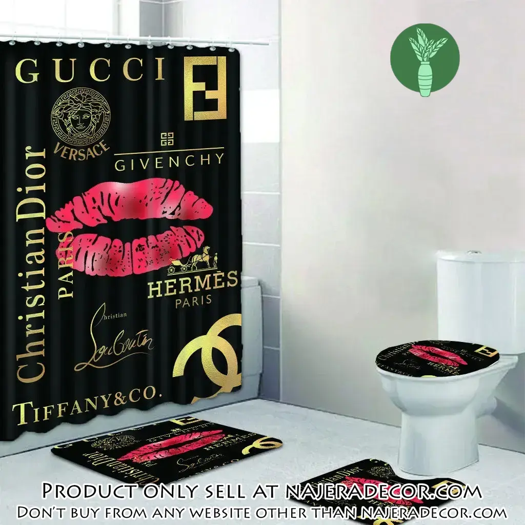 Gucci dior hermes chanel lips fashion limited luxury brand bathroom set home decor njr1826235